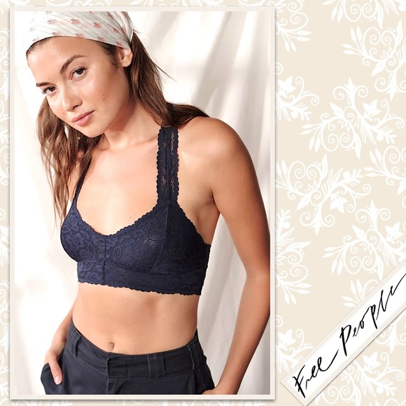 Free People Galloon Lace Raceback Bralette in Black - Picture 3 of 13